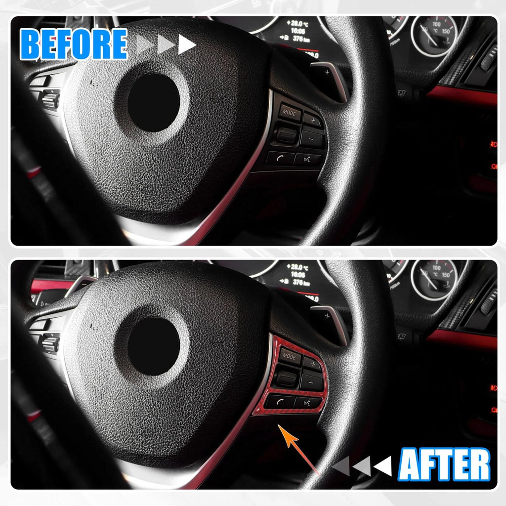2X Steering Wheel Cover Trim Sticker Red for BMW 3 4 Series GT F30 (2014–2019)