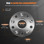 2X 1.25" Wheel Spacer 5x4.5 12x1.5 for Toyota Corolla, Scion tC, Lexus IS250, RX350 (2003–2023)