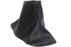 Leather Automatic Shift Boot Cover for Ford F150 (2015–2020) Purple Stitch