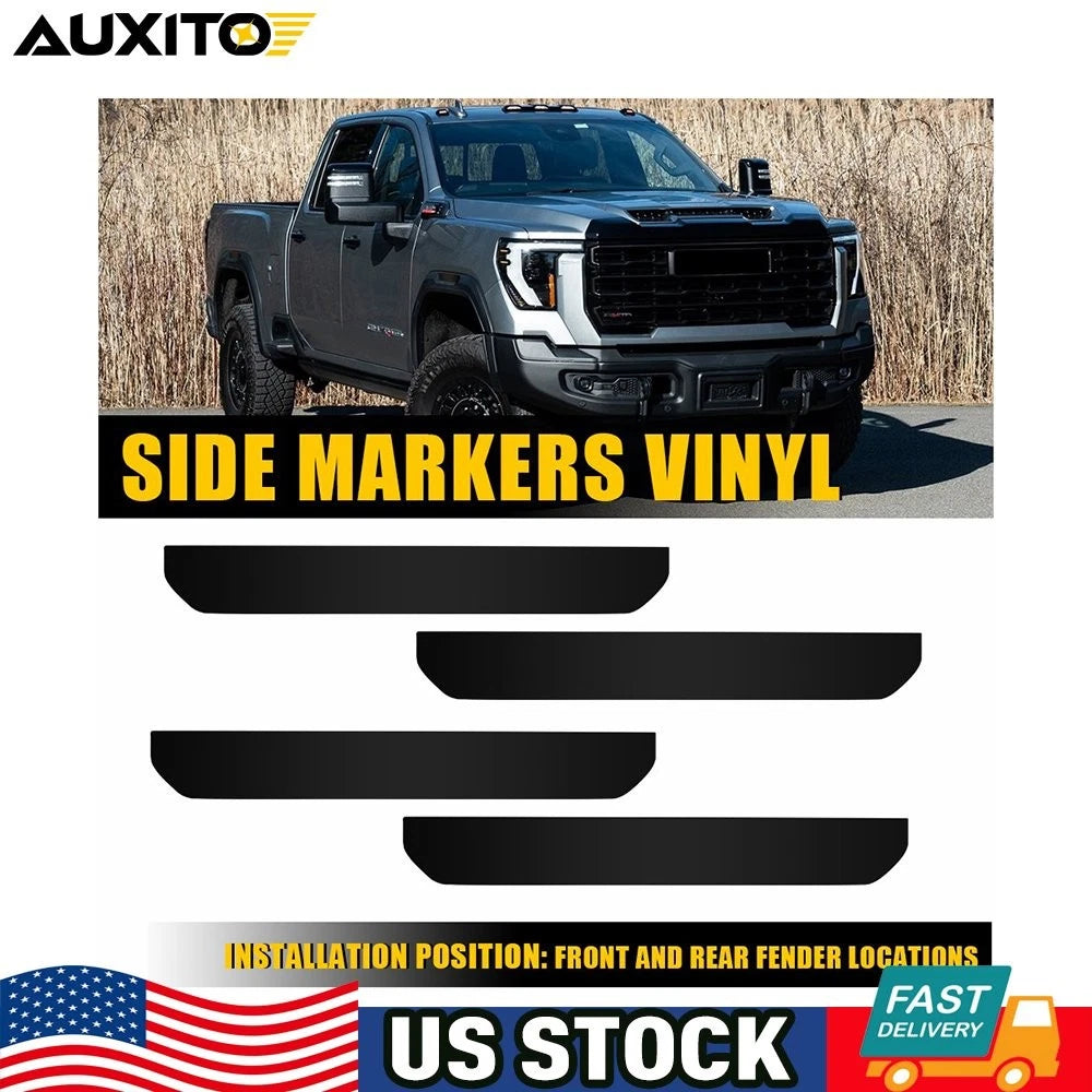 Precut Smoke Tint Side Marker Vinyl Decals for GMC Sierra HD 2500 3500 (2024–2025)