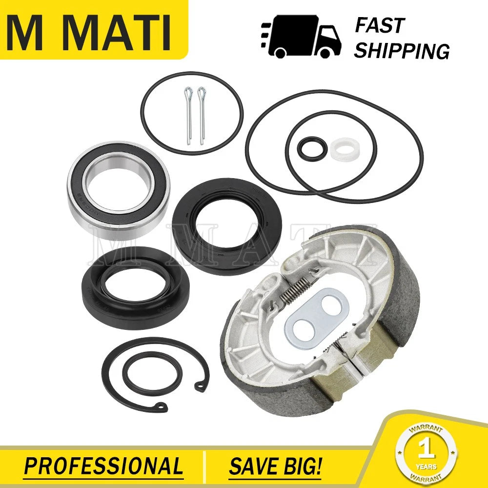Rear Brake Drum Bearing Seals Shoes Kit for Honda Rancher 420 TRX420 (2007–2013)