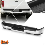 Rear Step Bumper for Ram 1500 (2019–2024) w/ Sensor Holes & Dual Exhaust Cutout Chrome