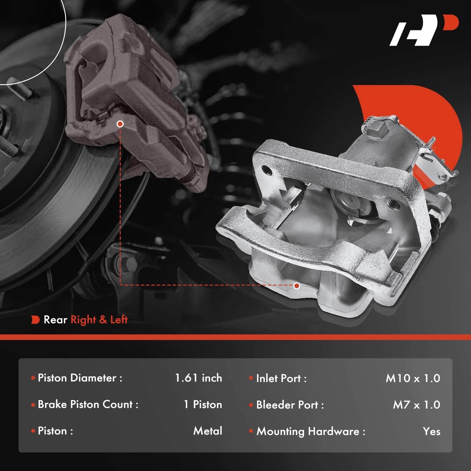 Pair Rear Brake Calipers for Chevrolet Impala Malibu (2014–2018)