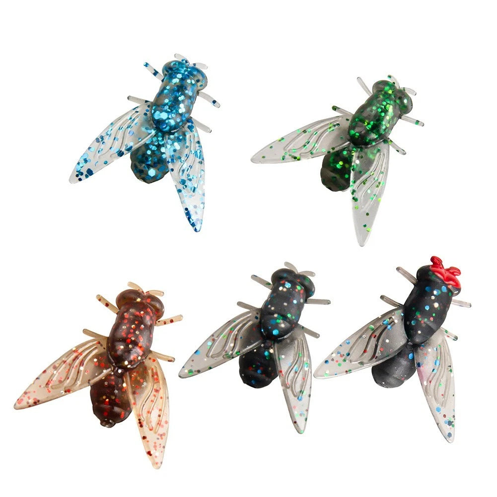 Soft PVC Fly Lure for Small Fish in Freshwater (12cm Length, 7.5cm Width)