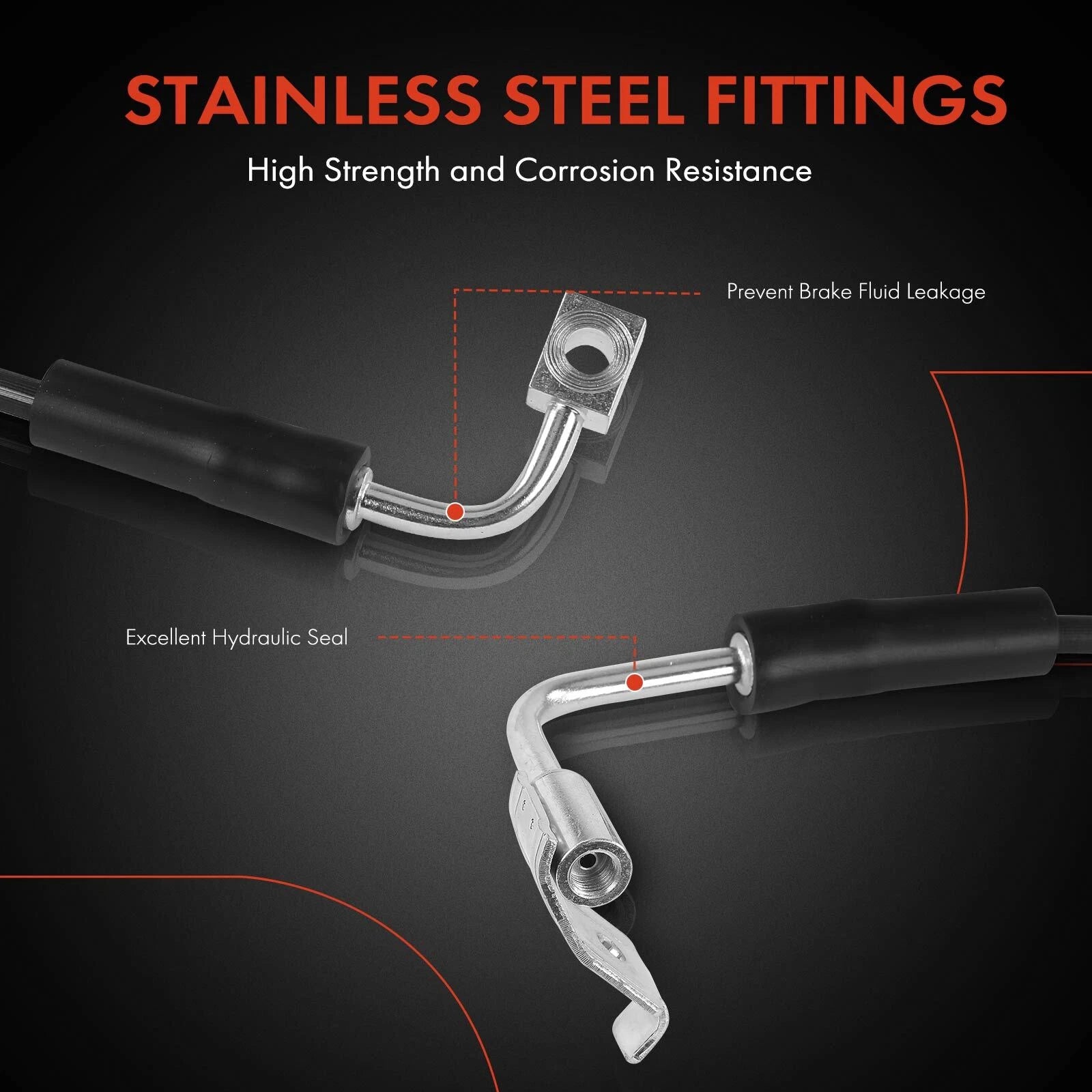 2X Front Brake Hydraulic Hose for Jeep Wrangler (2007)