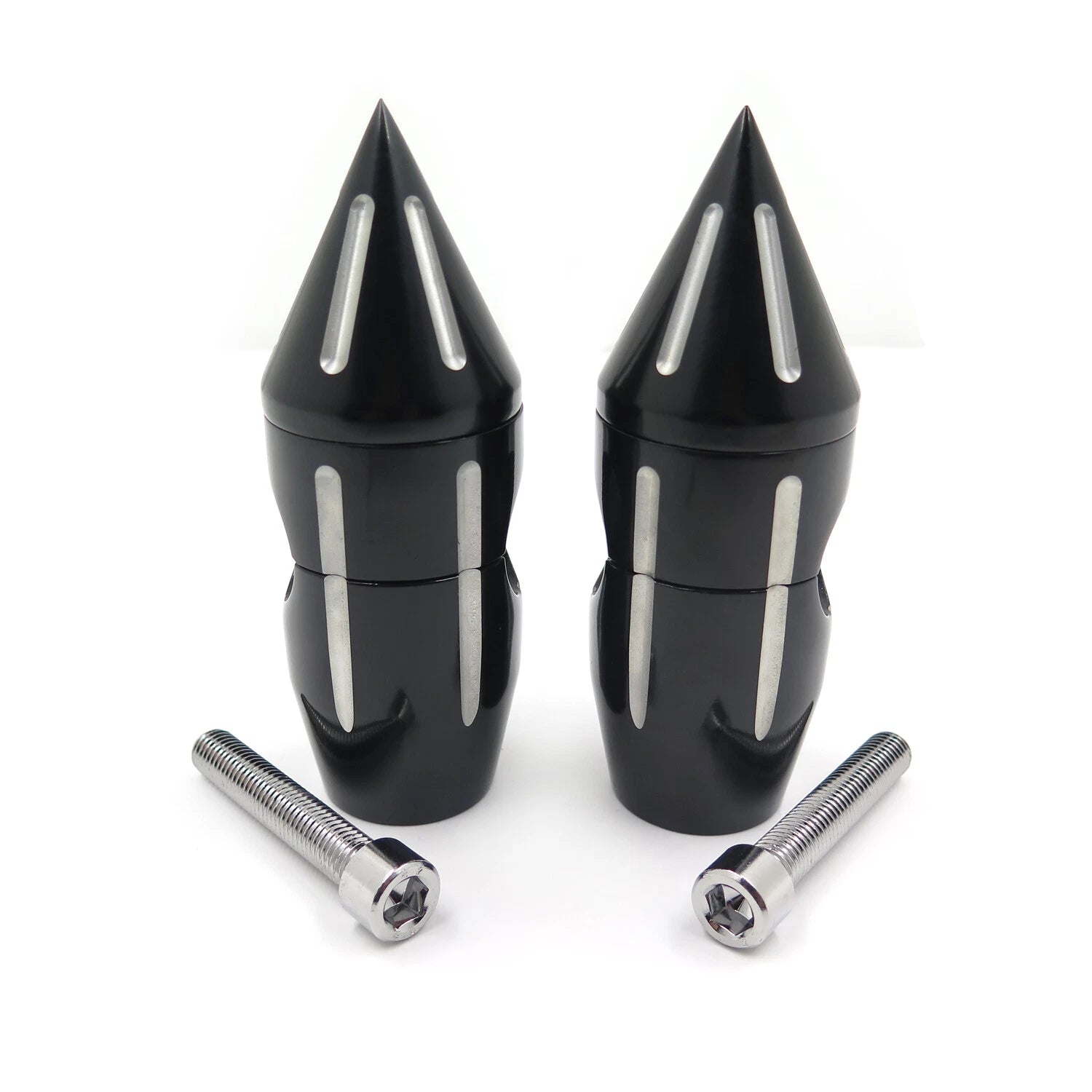 2 1/4" Black Spike Handlebar Risers for Harley Softail Dyna Sportster (Custom)