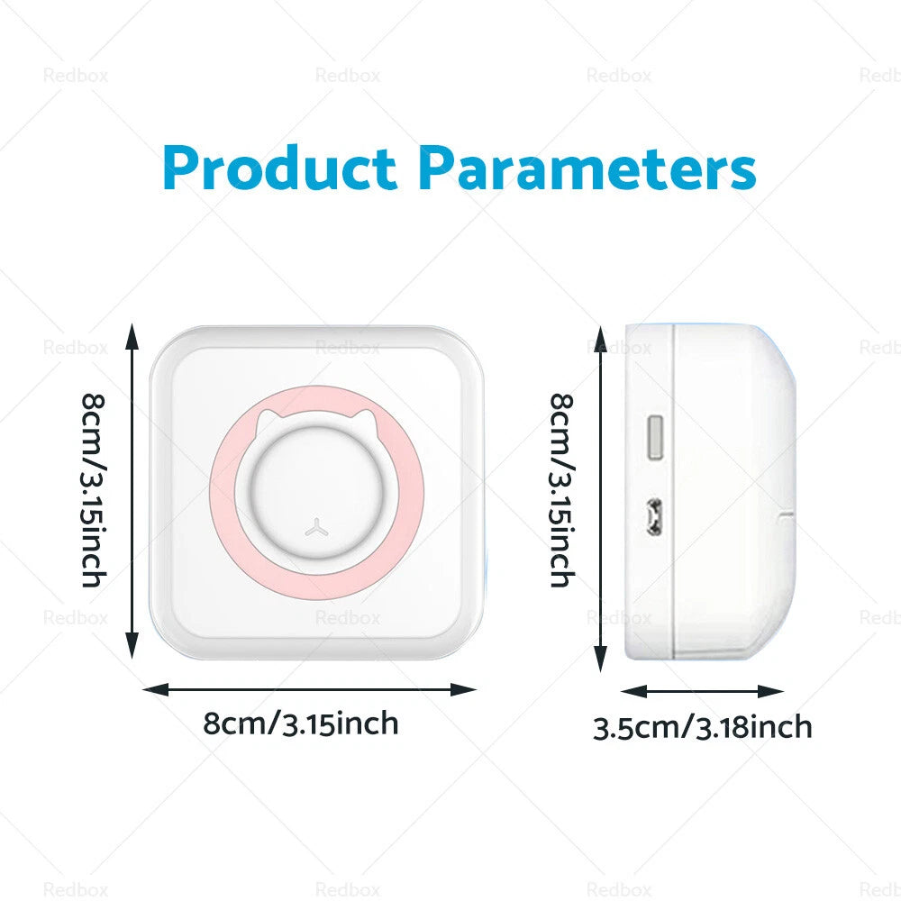 Mini Pocket Thermal Printer for Bluetooth Photo Labeling