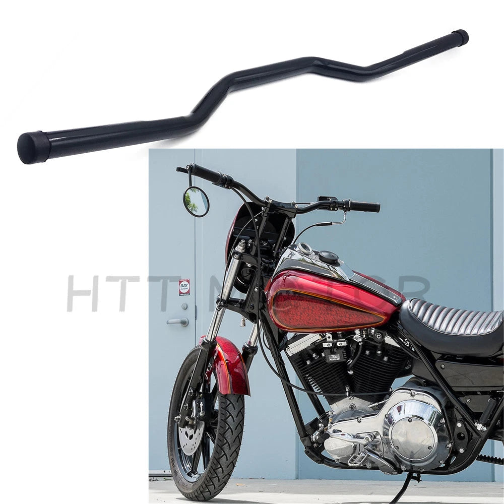 1" Black Dimpled Tracker Bars for Harley Dyna Sportster