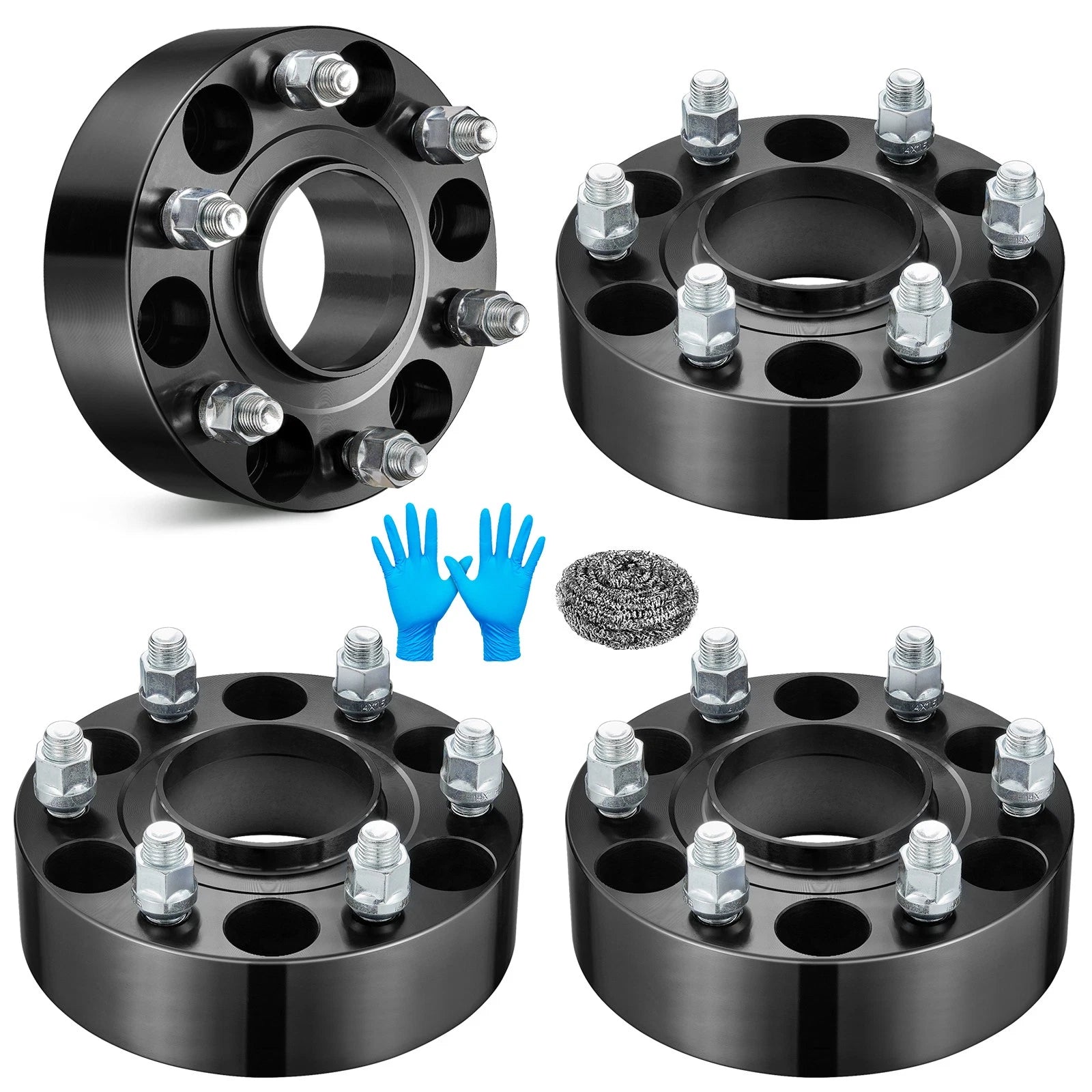 Set of 4 6x5.5 Wheel Spacers 2 Inch Hub Centric Black for Ram 1500 (2019–2022)