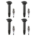 Set of 4 Ignition Coils + 4 Iridium Spark Plugs for Chrysler Sebring Dodge Caliber (2007–2010)