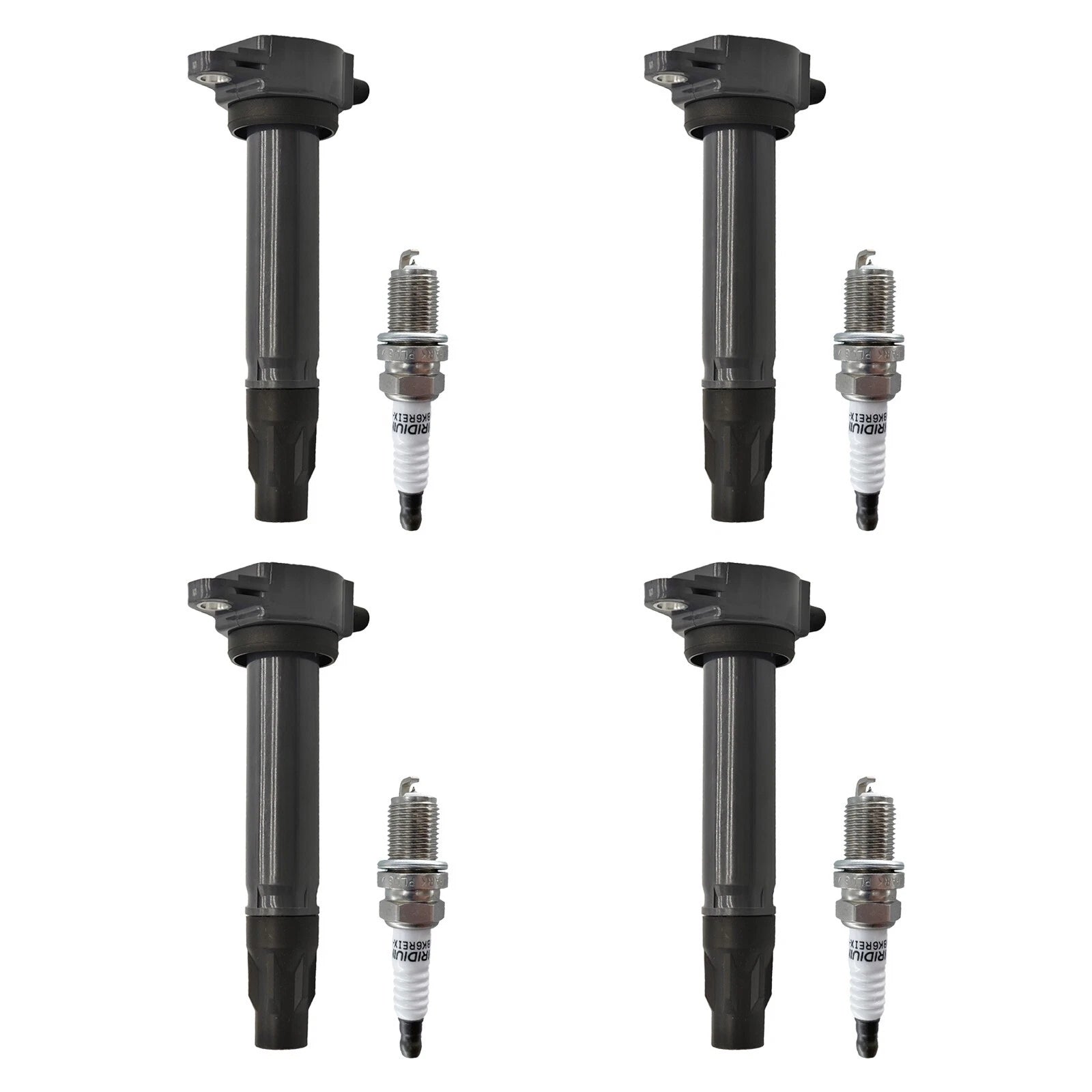 Set of 4 Ignition Coils + 4 Iridium Spark Plugs for Chrysler Sebring Dodge Caliber (2007–2010)