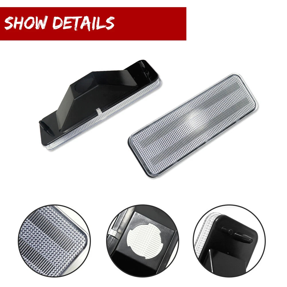Clear Front Bumper Turn Signal Light Lenses for Ford Bronco (1980–1986)