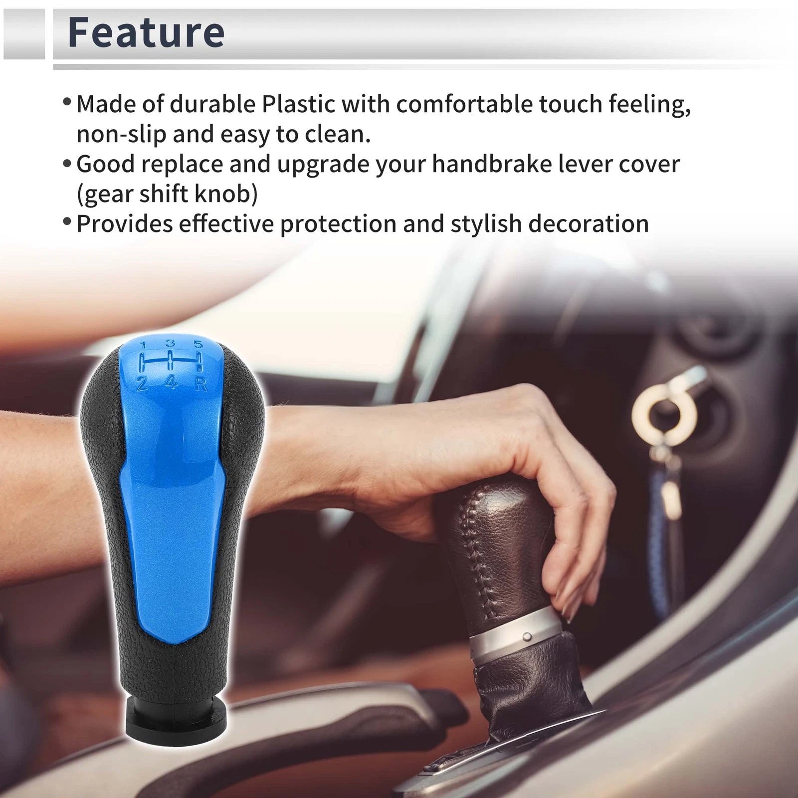 5 Speed Shift Knob for Chevrolet Spark (2013–2022) Blue Black
