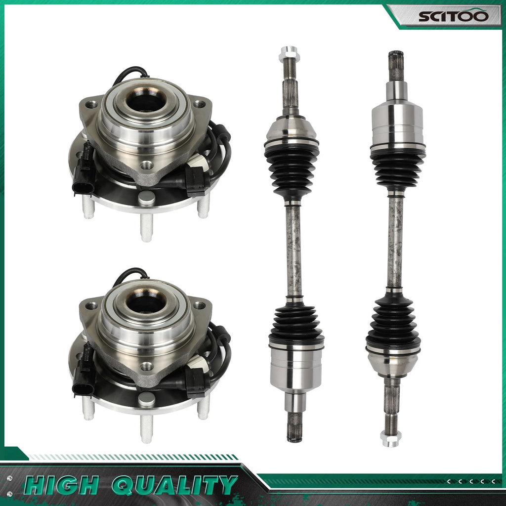 Front CV Axle Shaft + Wheel Hub Bearing for GMC Envoy Saab 9-7X Buick Rainier (2002–2009)