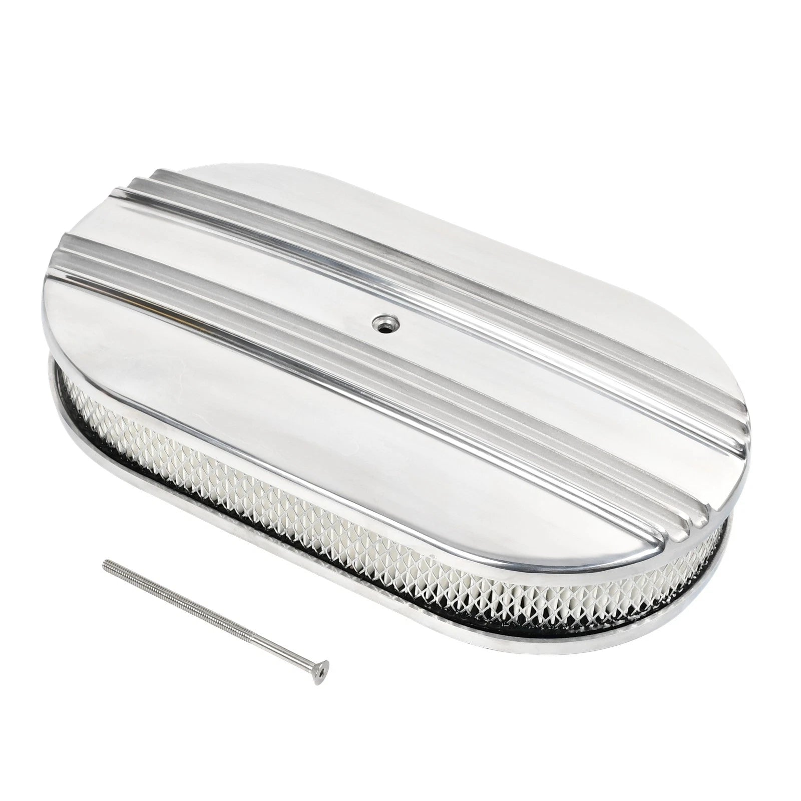 15" Aluminum Oval Air Cleaner Assembly for SBC Chevy Ford (1960–2023)