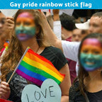 100x Mini Rainbow Flags for Pride Events (14x21cm)