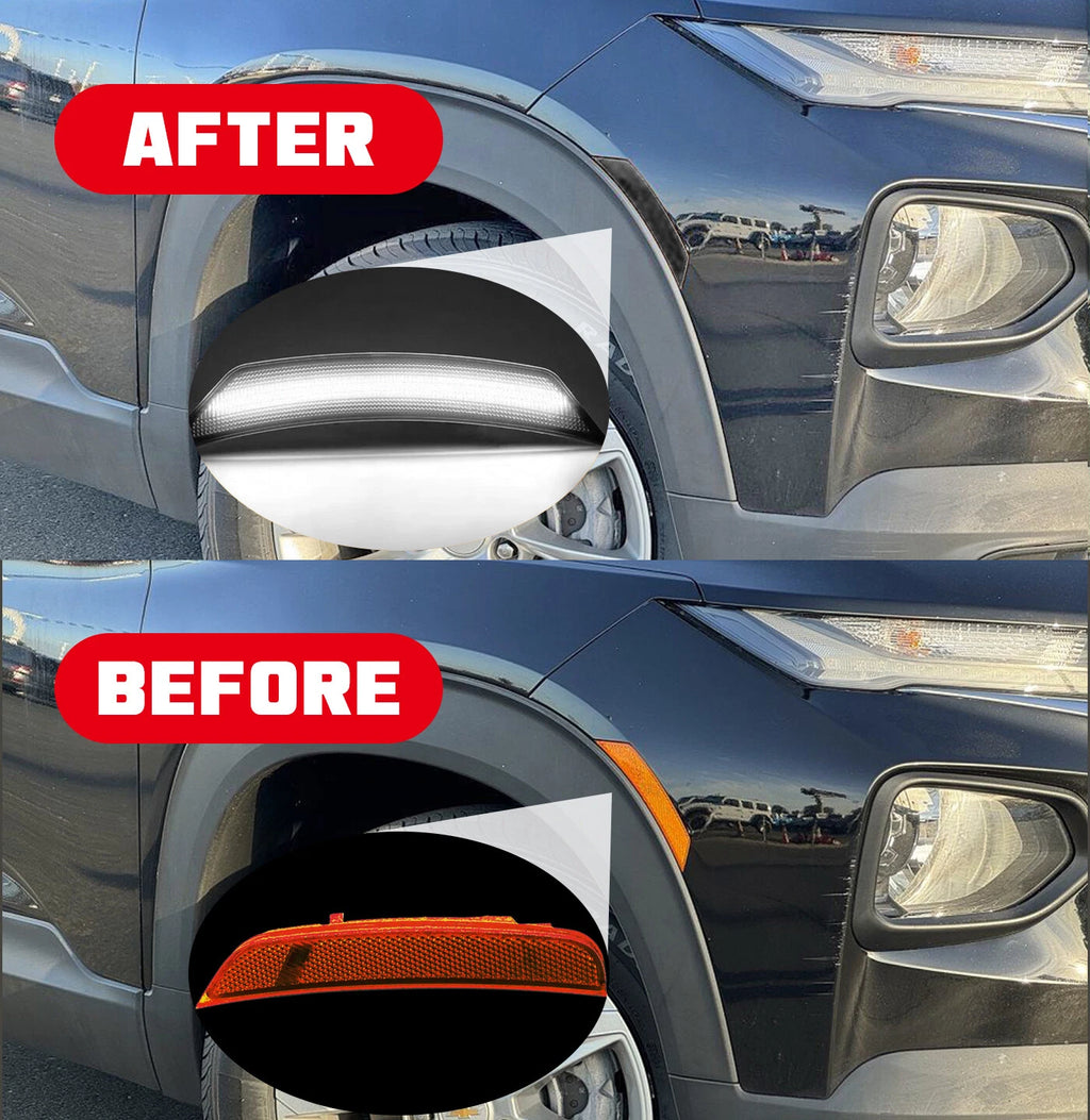 Smoked White LED Front Bumper Side Marker Light for Chevrolet Trailblazer (2021–2024)