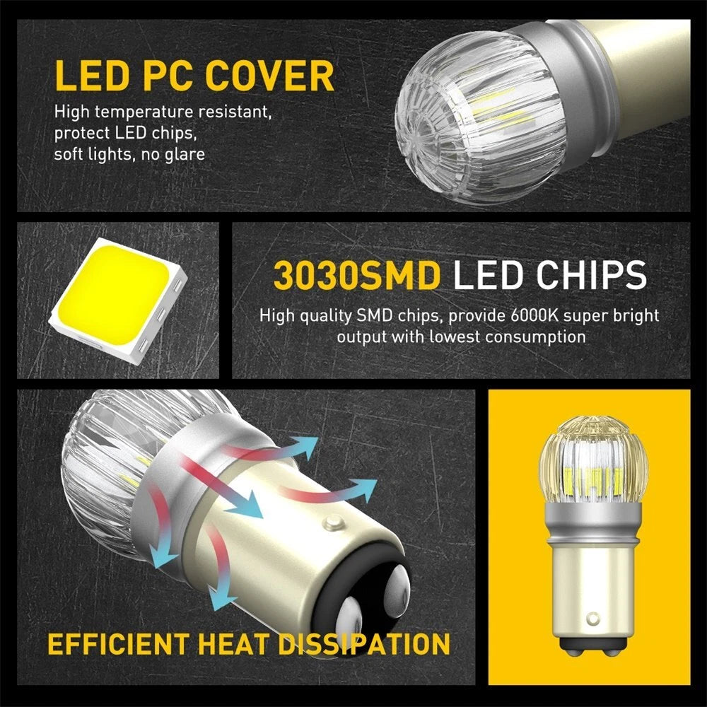 2X LED Tail Brake Light Bulbs for Make Model