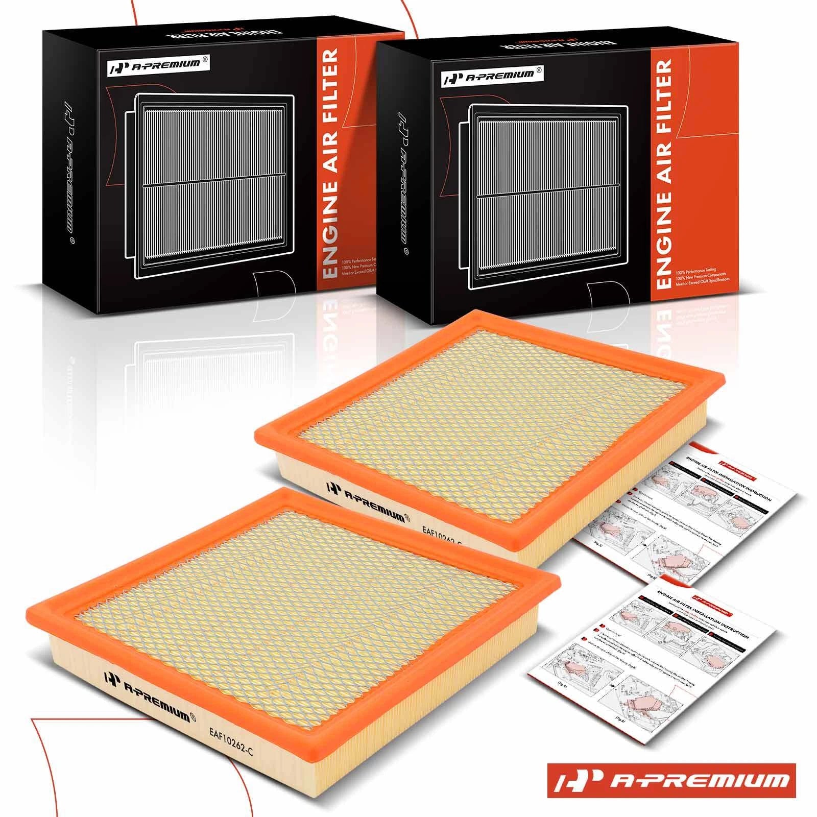2X Engine Air Filter for Ford F-150 (2009–2023) F-250 F-350 Super Duty (2008–2016)