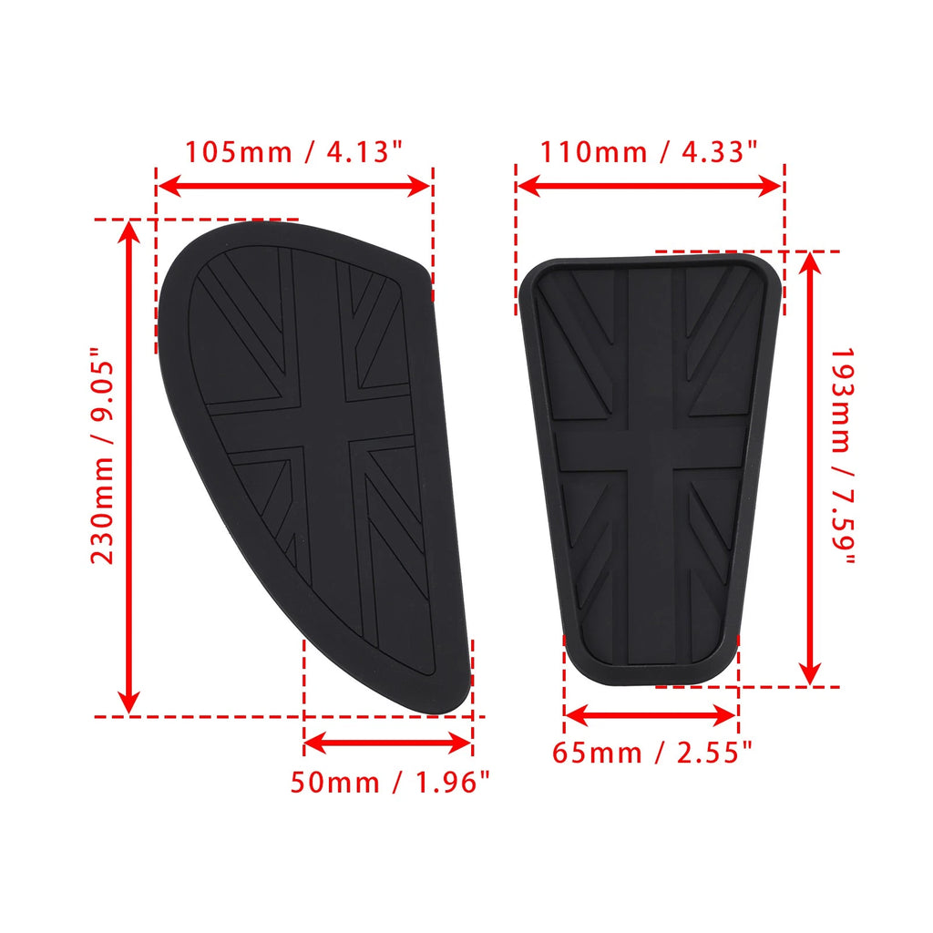3X Fuel Petrol Tank Knee Pads for Triumph Bonneville T100 T120 Bobber (2016–2023)