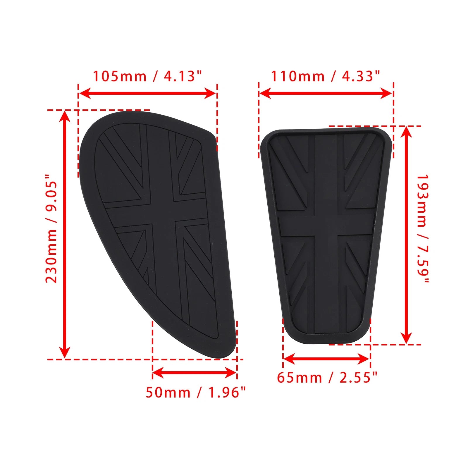 3X Fuel Petrol Tank Knee Pads for Triumph Bonneville T100 T120 Bobber (2016–2023)