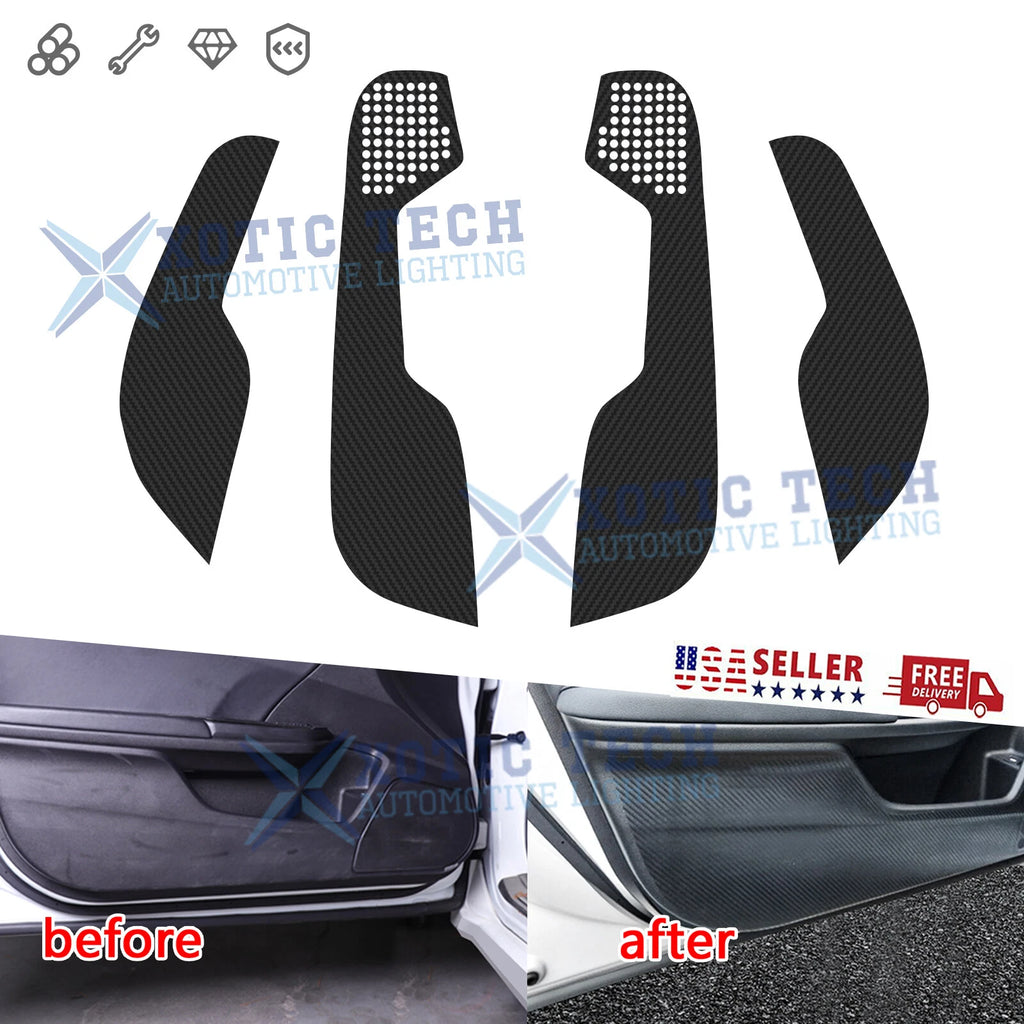 Carbon Fiber Door Mat Protector Stickers for Honda Civic (2016–2021)