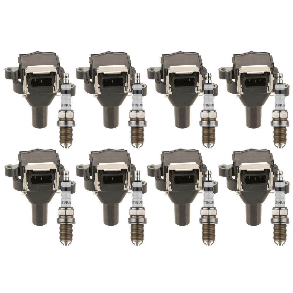 Set of 8 Ignition Coils & 8 Platinum Spark Plugs for BMW M62 S62 (1996–2003)