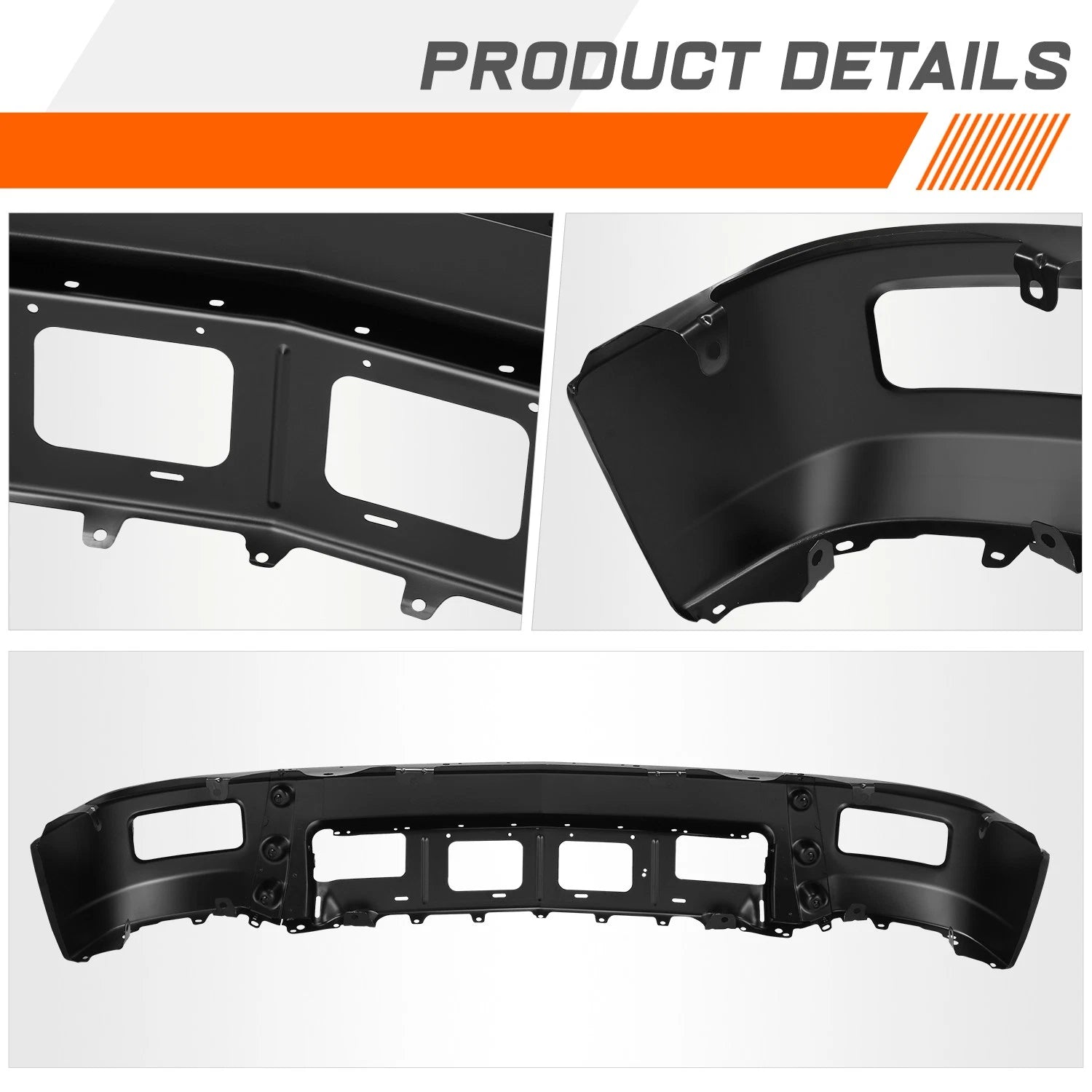 Steel Front Bumper Face Bar for Chevy Silverado 1500 (2014–2015) w/ Fog Light Holes