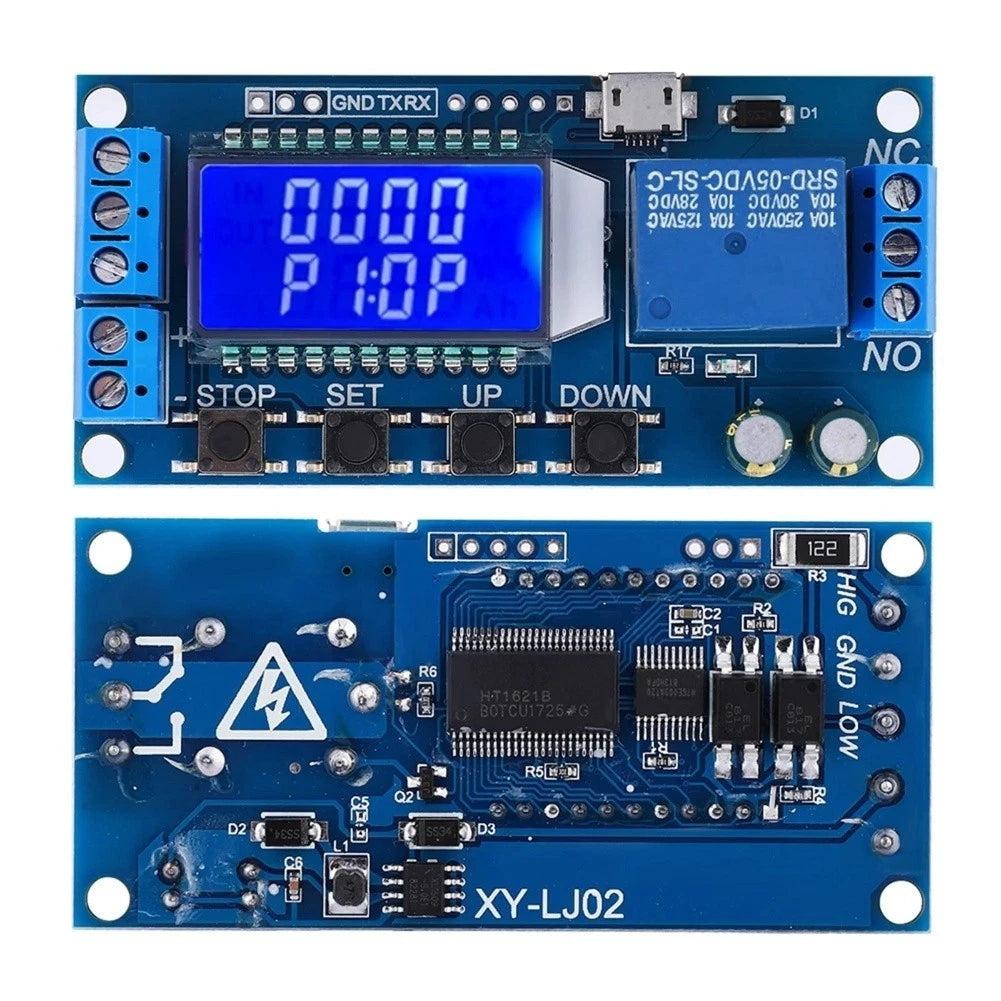 Delay Relay Module with LCD Display for 5V/12V/24V Systems