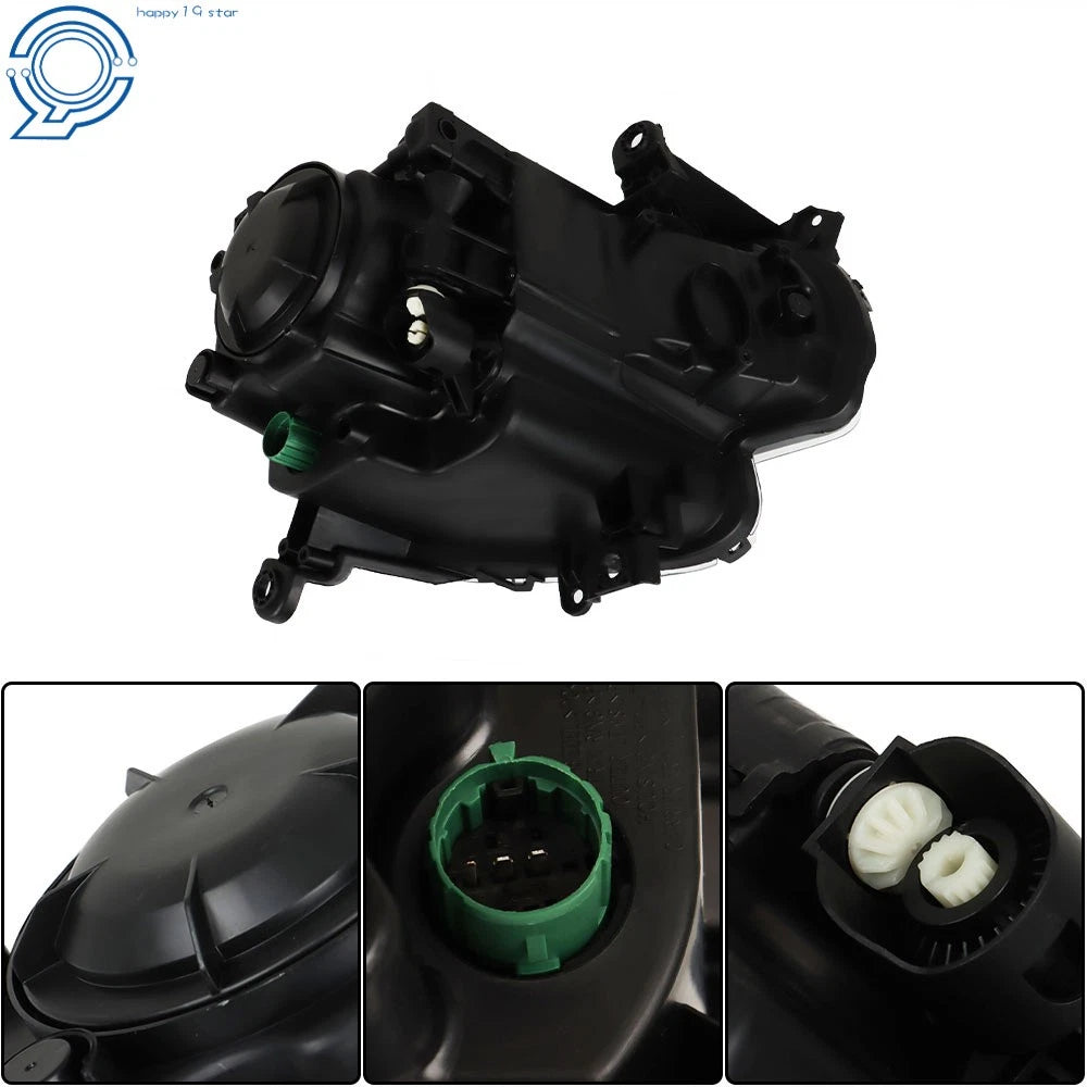 Set of 2 Projector Headlights for Jeep Cherokee (2014–2018) Black Housing