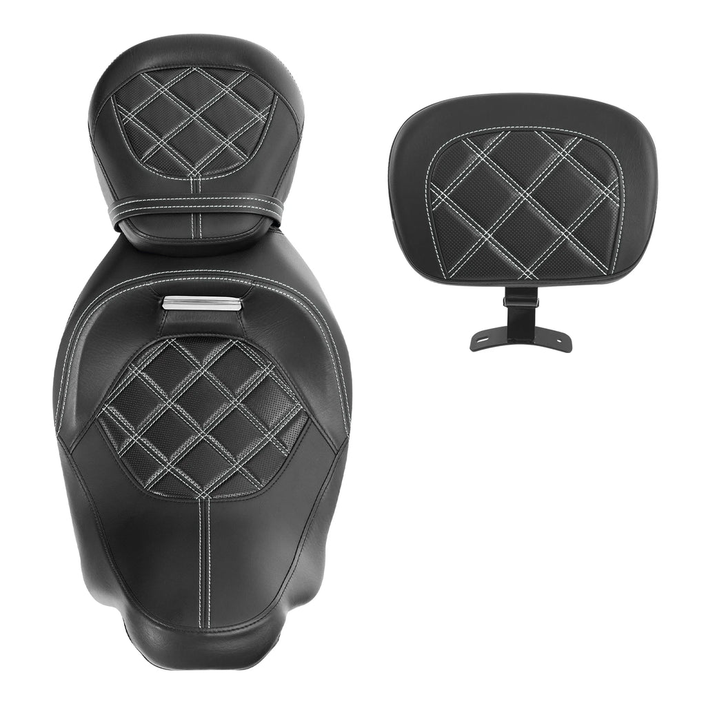 Low-Profile Driver Passenger Seats Rider Backrest for Harley Touring (2009–2023)