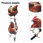 Set of 2 Chicken Garden Statues with Sign Poles