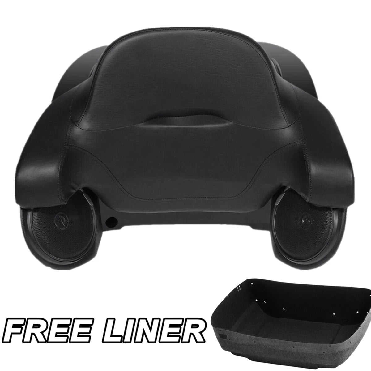Black King Trunk Backrest Pad & Speakers for Harley Electra Glide (2014–2025)