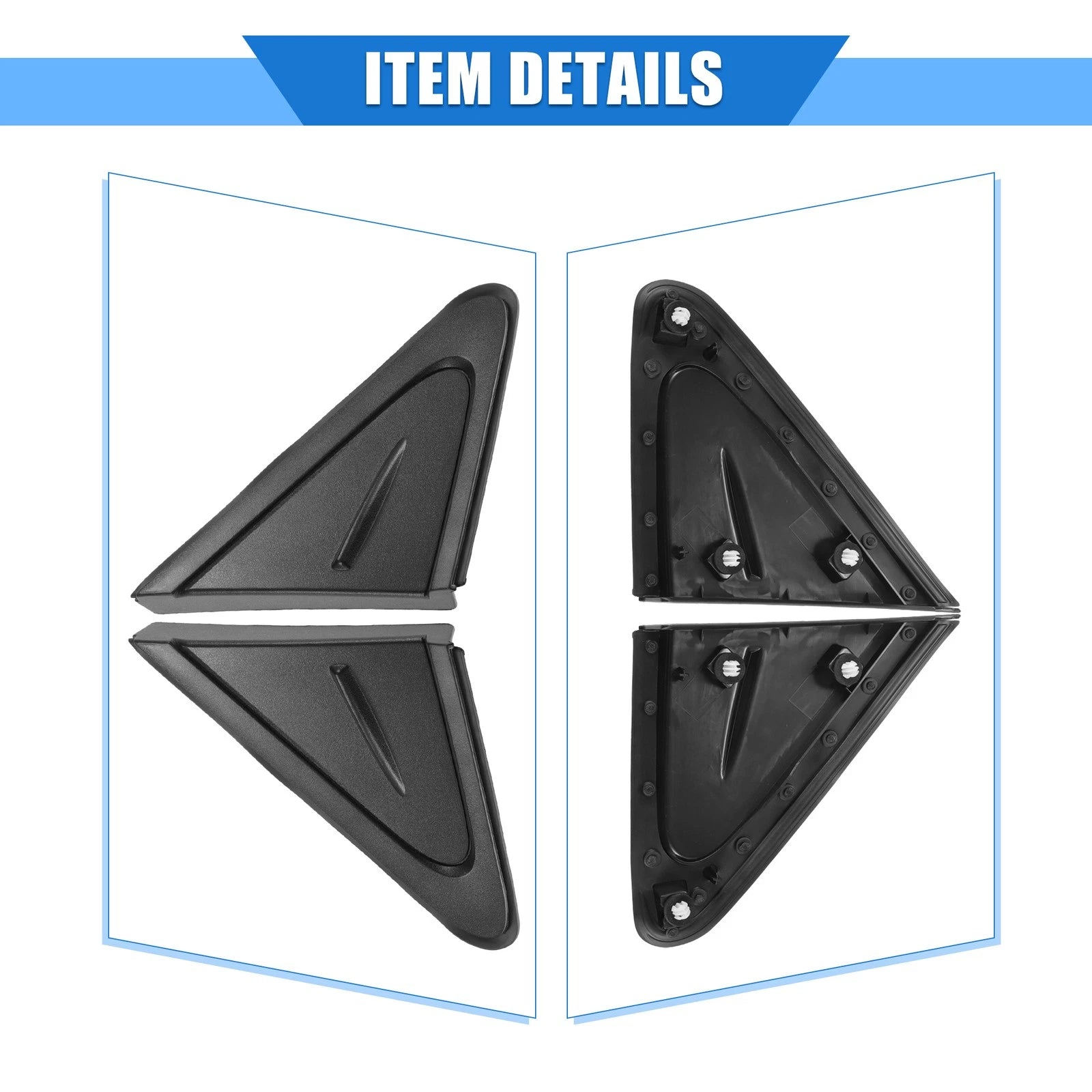 1 Pair Side Rear View Mirror Corner Triangle Trim for Toyota Corolla (2020–2021)