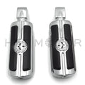 Chrome Gear Skull Footpegs for Suzuki Marauder 1600, Yamaha Virago 250 (2000–2005)