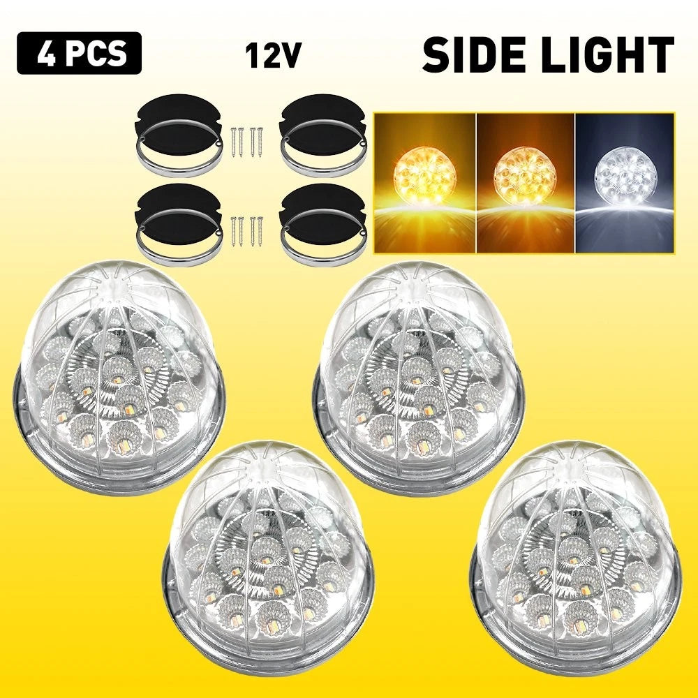 4X Watermelon Interior Dome Light Amber White Dual Revolution for Semi Trailer V