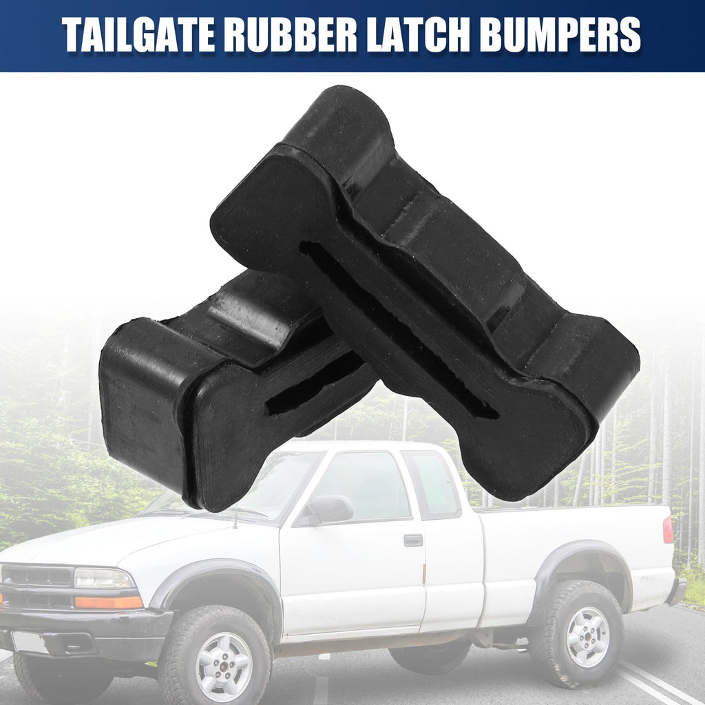 1 Pair Latch Bumpers for Chevrolet S10, GMC Sonoma (1994–2004) 15726082 Rubber Black