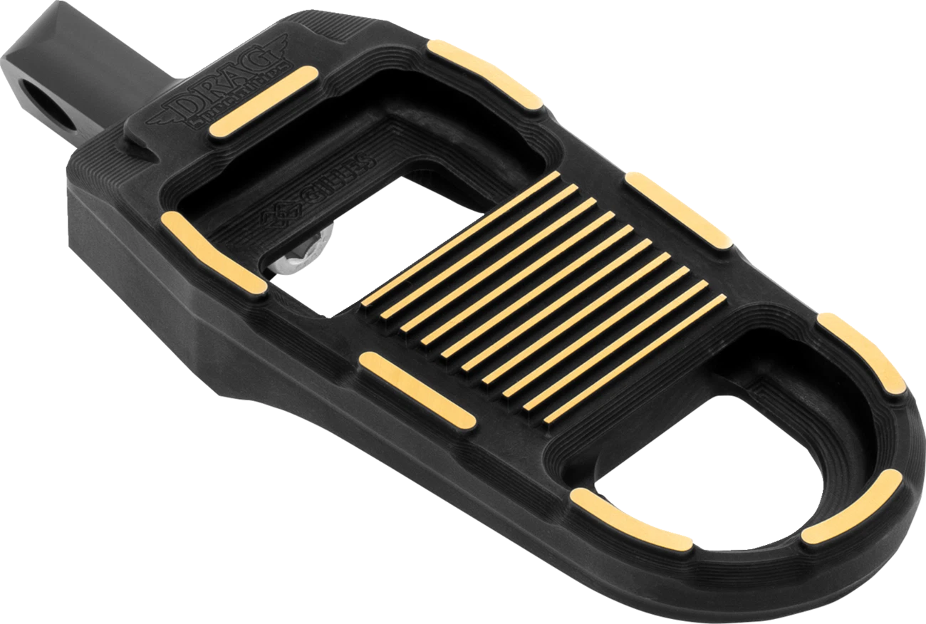 Adjustable Foot Pegs for Drag Specialties (Black/Gold)