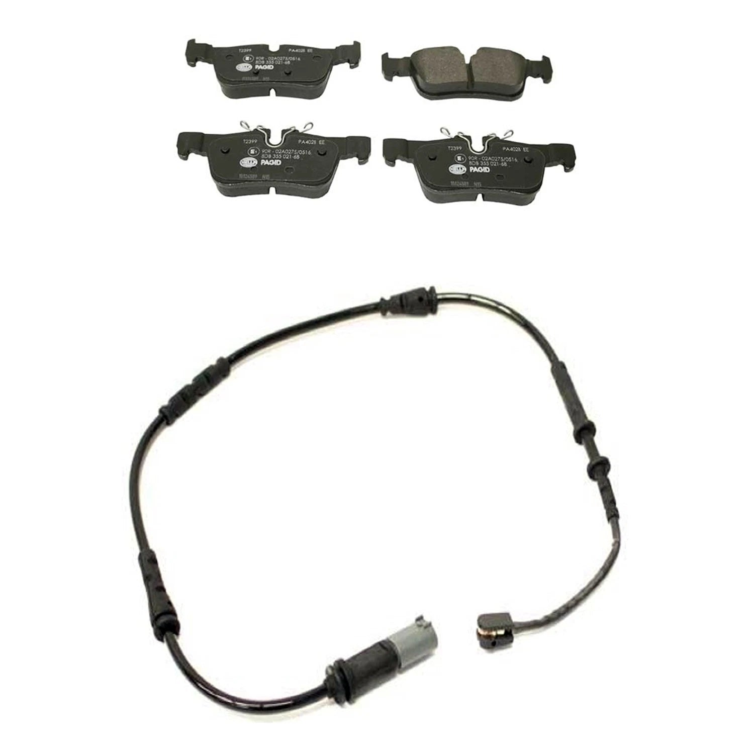 Hella Rear Low-Met Disc Brake Pad w/Sensor for BMW F39 F44 F48 F54 F55 F56 (2018–2023)