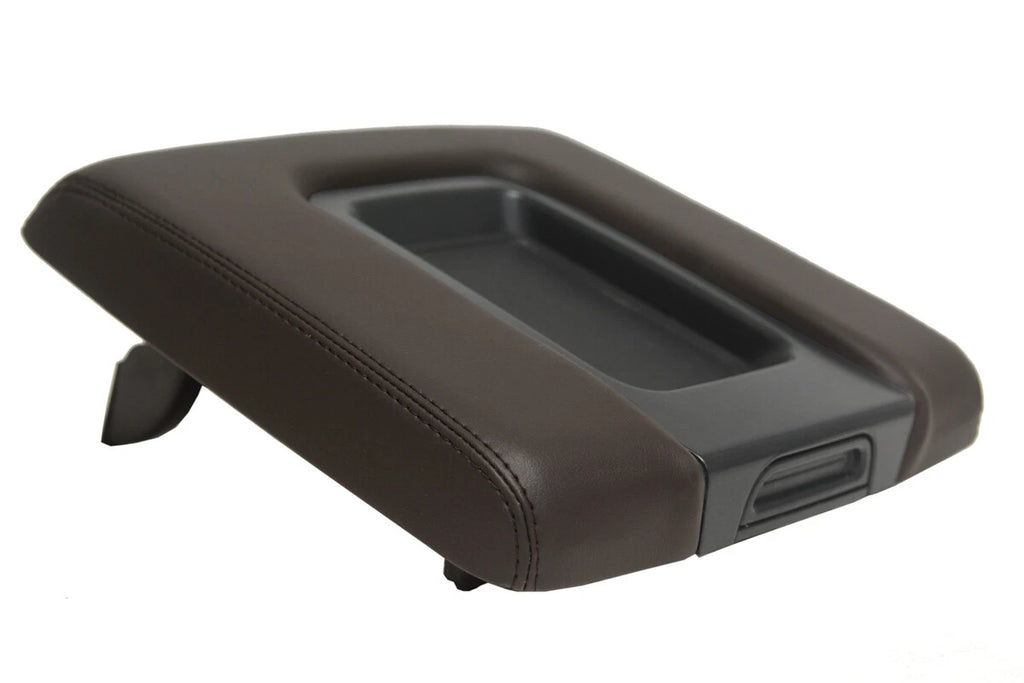 Leather Console Lid Armrest Cover for Chevy Suburban (2014–2020) Cocoa