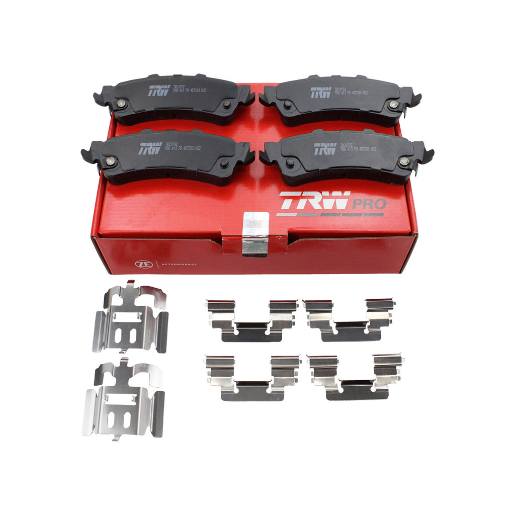 Set of 4 TRW Pro Rear Ceramic Slotted Brake Pads for Cadillac GMC Chevy