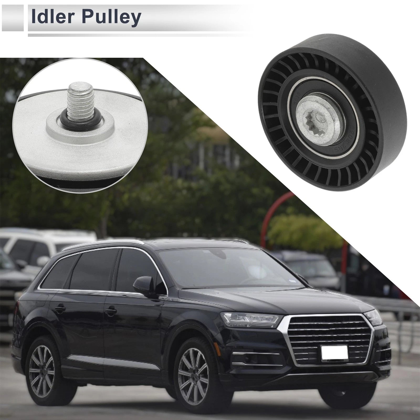 Drive Belt Idler Pulley for Audi A6 (2018–2024) No. 06M260938E Black 1 Pc