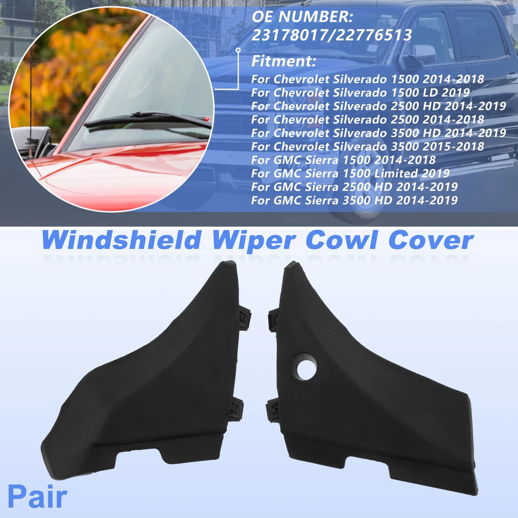 Set of 2 Windshield Cowl for Chevrolet Silverado 1500 (2014–2018) 23178017