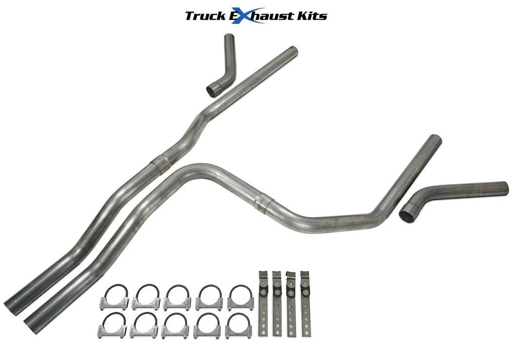 2.5" Dual Exhaust Kit for Chevy Avalanche (2007–2013) C Exit No Muffler No Tip