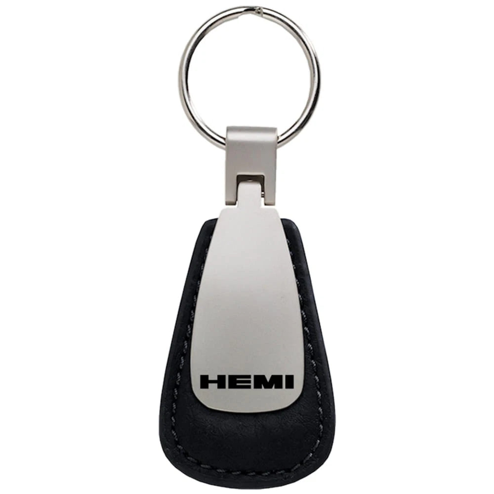 Black Leather Teardrop Keychain - Officially Licensed for Hemi Vehicles