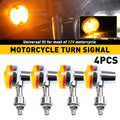 Set of 4 Chrome Amber Turn Signal Indicator Lights for Honda Motorcycle (Universal)