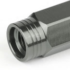 Set of 20 Open End M12x1.5 90mm Tall Gun Metal Aluminum Lug Nuts + Adapter