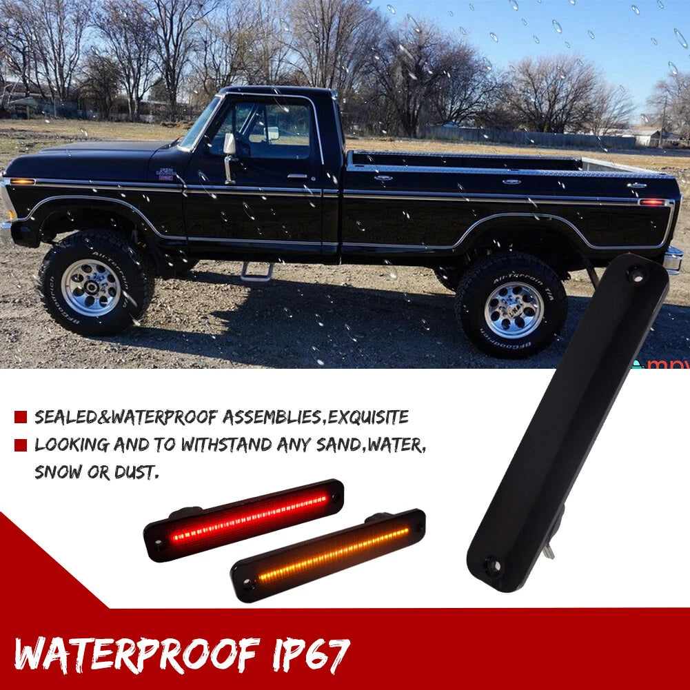 Set of 4 Smoked LED Side Marker Lights for Ford F100 F150 F250 F350