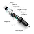 Dual USB Car Charger with LED Display for Universal Vehicles (2010–2023)