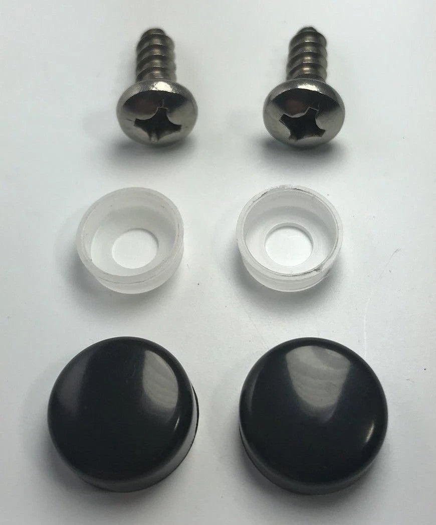 License Plate Screws and Black Caps for Toyota Hilux (2005–2015)